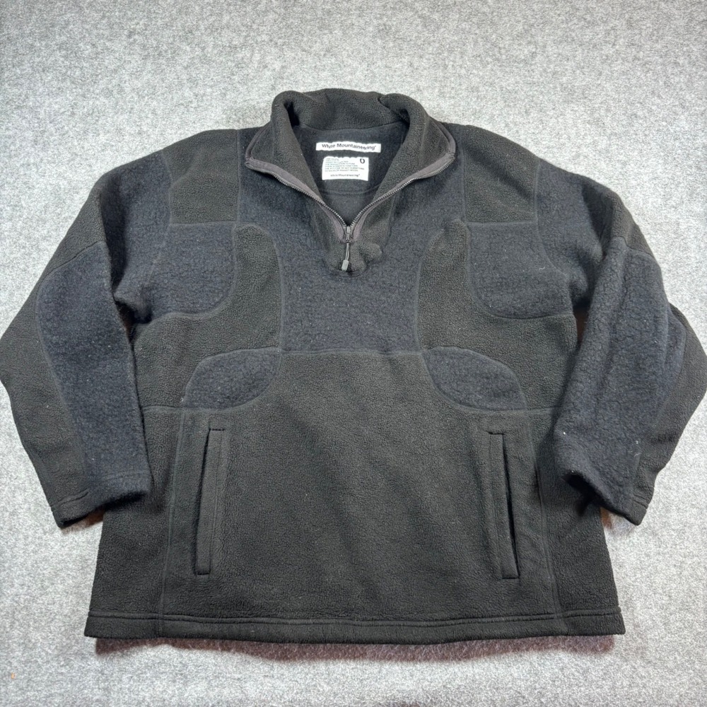 White Mountaineering Mens Quarter Zip Fleece Pullover Black WM2273522 Size 0 XL